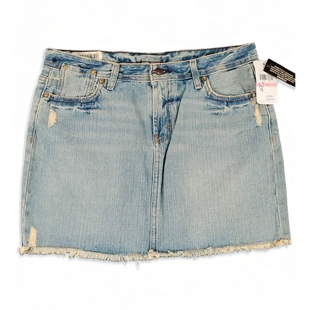 Polo Ralph Lauren Gigi Denim Mini Skirt Cotton Low Rise Sz 10 VTG Y2K Deadstock